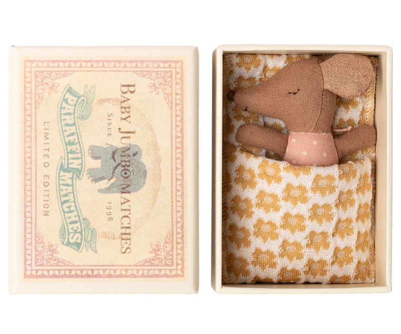 Maileg Sleepy Wakey Baby Mouse in Matchbox - Rose Maileg Sleepy Wakey Baby Mouse in Matchbox - Rose