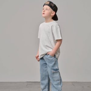 Little Bipsy Cargo Denim Straight Leg - Light Wash Little Bipsy Cargo Denim Straight Leg - Light Wash