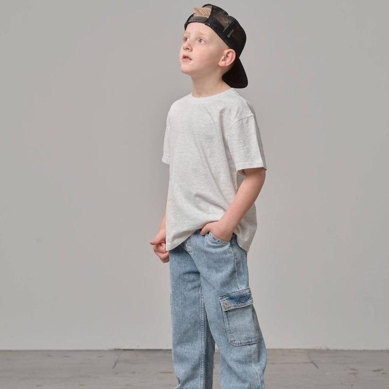 Little Bipsy Cargo Denim Straight Leg - Light Wash Little Bipsy Cargo Denim Straight Leg - Light Wash