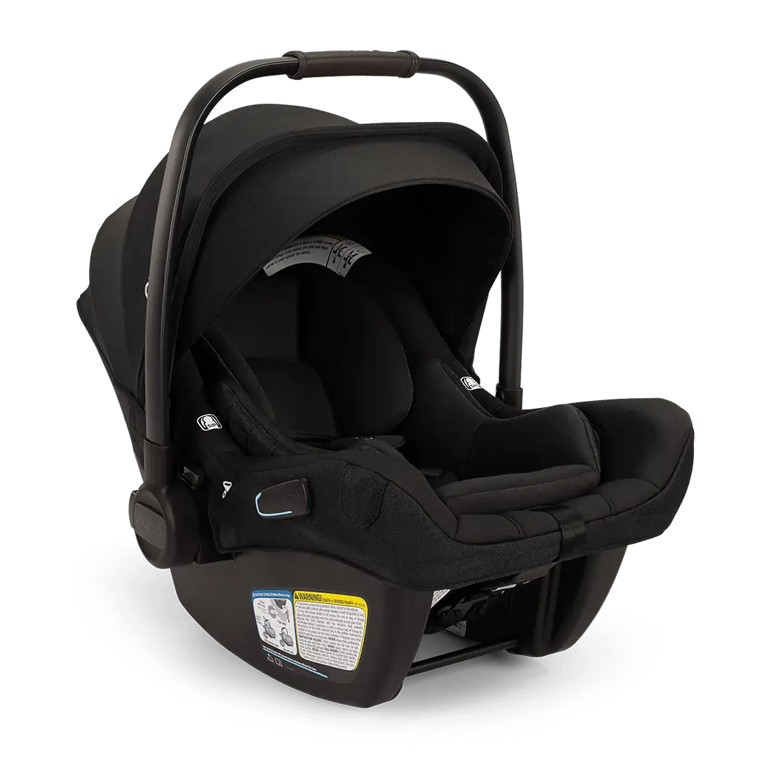 Nuna Pipa Aire RX Infant Car Seat in Caviar Black with Chocolate Brown Accents
