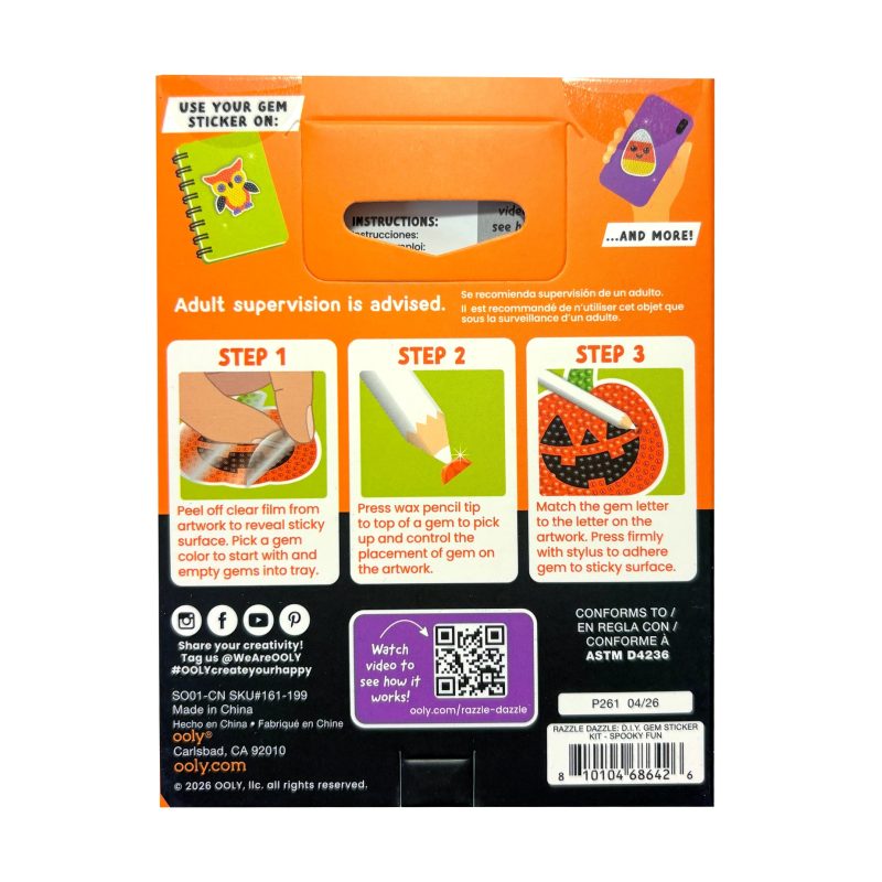 OOLY Mini Razzle Dazzle DIY Gem Sticker Kit - Spooky Fun part of our  collection