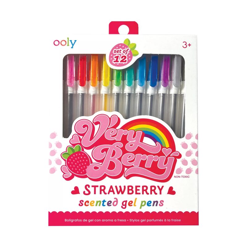 OOLY Very Berry Strawberry Scented Gel Pens Set of 12 OOLY Very Berry Strawberry Scented Gel Pens Set of 12