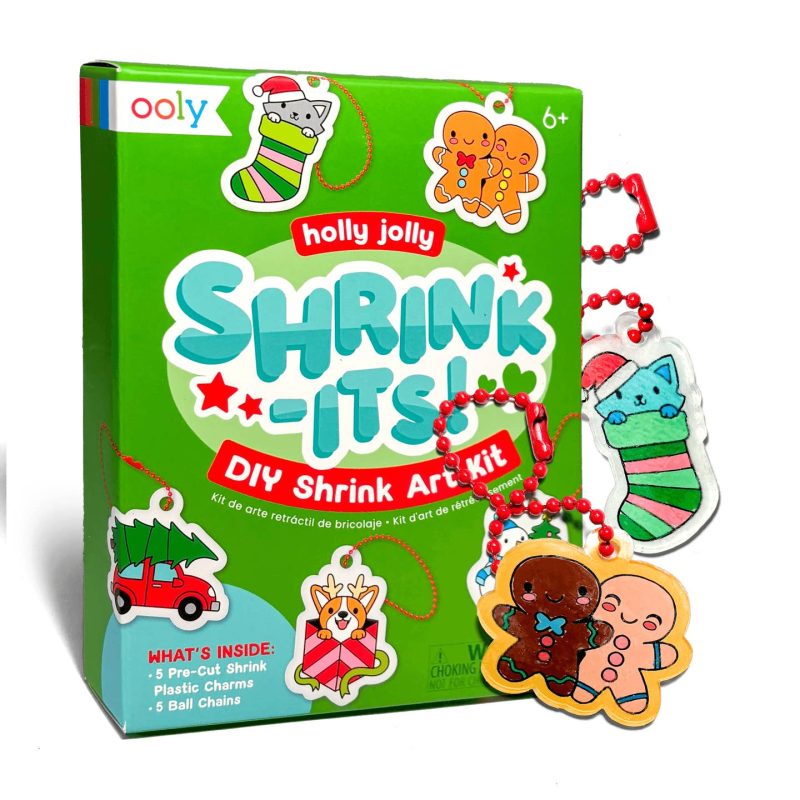 OOLY Mini Shrink-Its! DIY Shrink Art Kit - Holly Jolly OOLY Mini Shrink-Its! DIY Shrink Art Kit - Holly Jolly