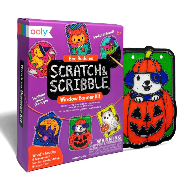 OOLY Mini Scratch & Scribble Window Banner Kit - Boo Buddies OOLY Mini Scratch & Scribble Window Banner Kit - Boo Buddies