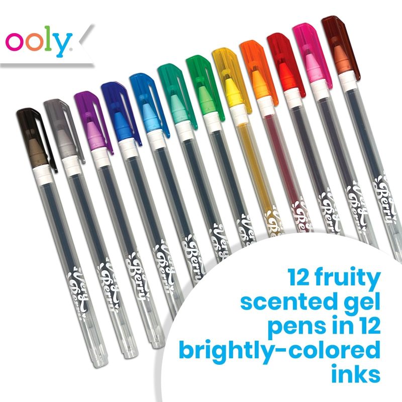 Very Berry Strawberry Scented Gel Pens Set of 12 from OOLY Very Berry Strawberry Scented Gel Pens Set of 12 from OOLY