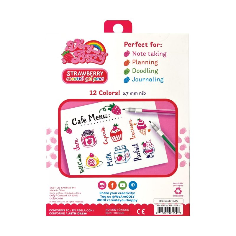 OOLY Very Berry Strawberry Scented Gel Pens Set of 12 available at Blossom OOLY Very Berry Strawberry Scented Gel Pens Set of 12 available at Blossom