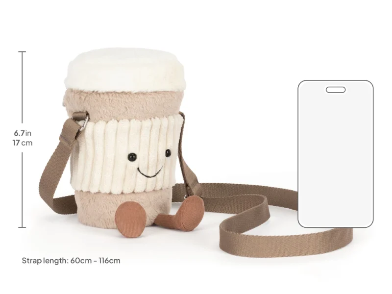 Jellycat Amuseables Perkle Coffee Shoulder Bag available at Blossom
