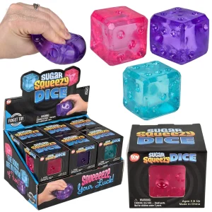 Toy Network Squeezy Sugar Dice 2 Inch Assorted Colors Toy Network Squeezy Sugar Dice 2 Inch Assorted Colors