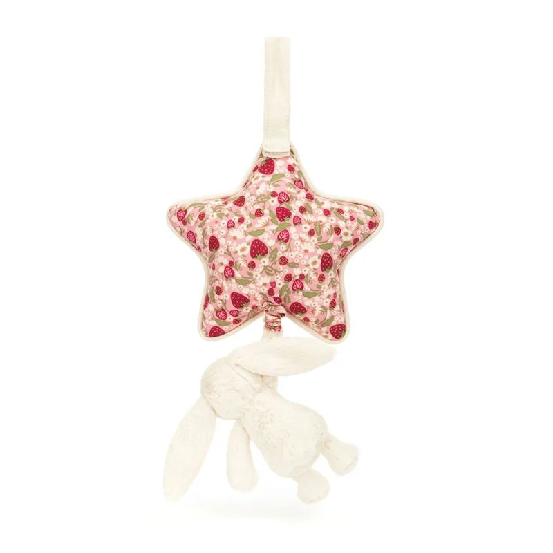 Blossom Cream Bunny 'Berry' Musical Pull made by Jellycat Blossom Cream Bunny 'Berry' Musical Pull made by Jellycat