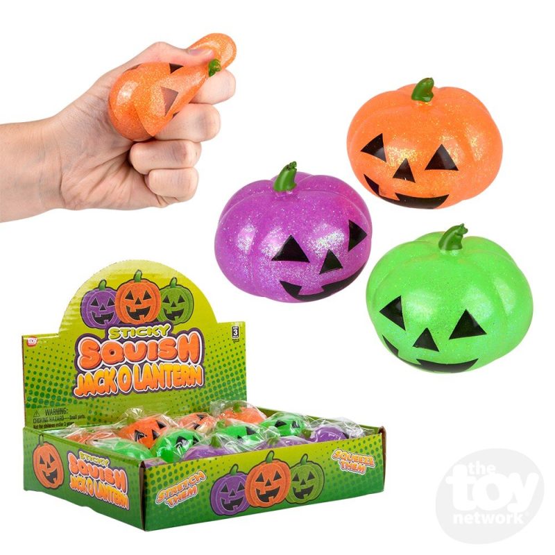 Toy Network Sticky Squish Glitter Jack O Lantern Assorted Colors 2 Inch Toy Network Sticky Squish Glitter Jack O Lantern Assorted Colors 2 Inch