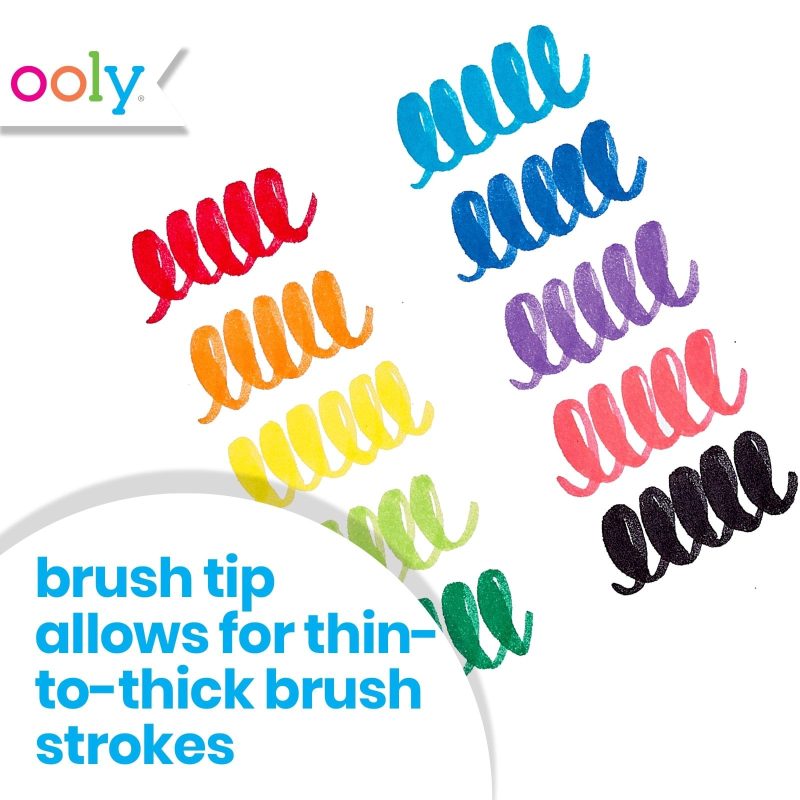 OOLY Big Bright Brush Markers - Jumbo - Set of 10 Toys OOLY Big Bright Brush Markers - Jumbo - Set of 10 Toys