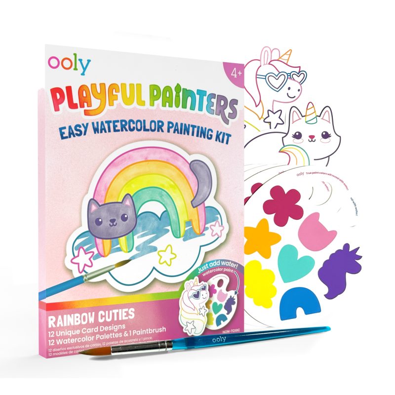 OOLY Playful Painters: Easy Watercolor Painting Kit - Rainbow Cuties (25 PC Set) OOLY Playful Painters: Easy Watercolor Painting Kit - Rainbow Cuties (25 PC Set)