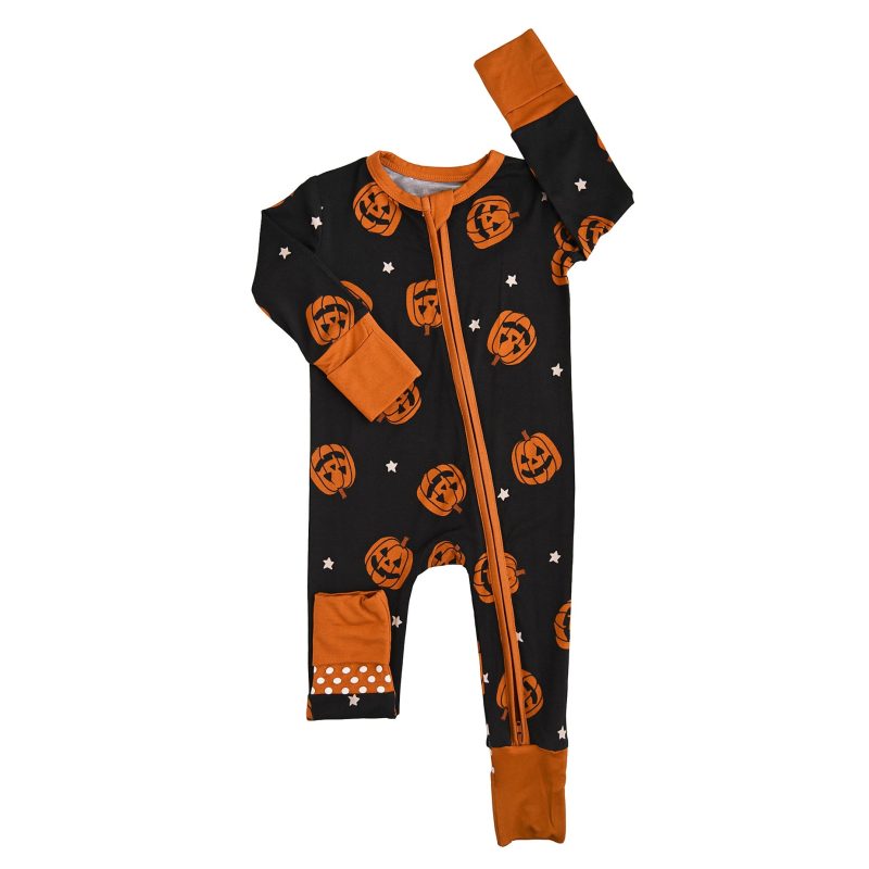 Gigi and Max Jack Bamboo Viscose Zippered Romper Halloween