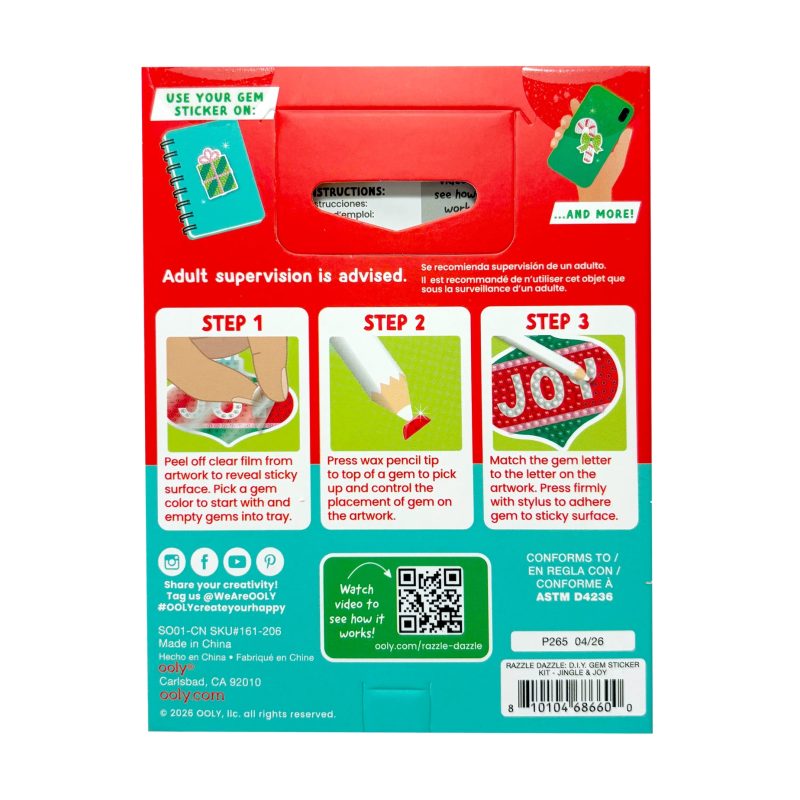 OOLY Mini Razzle Dazzle DIY Gem Sticker Kit - Jingle & Joy part of our Holiday collection OOLY Mini Razzle Dazzle DIY Gem Sticker Kit - Jingle & Joy part of our Holiday collection