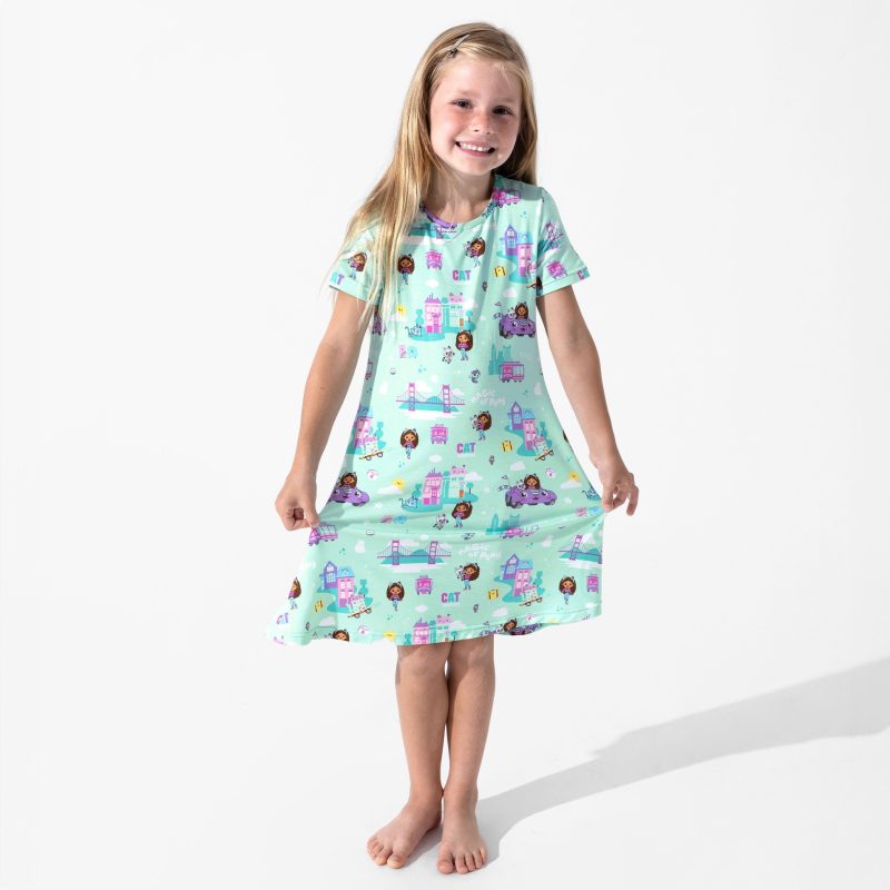 Gabby's Dollhouse Cat Francisco Bamboo Short Sleeve Dress Gabby's Dollhouse Cat Francisco Bamboo Short Sleeve Dress
