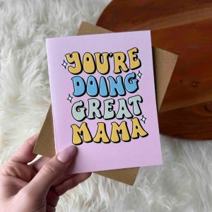 Big Moods You'Re Doing Great Mama Retro Greeting Card Big Moods You'Re Doing Great Mama Retro Greeting Card