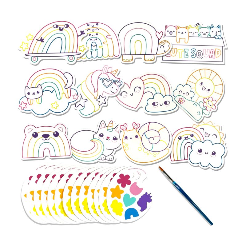 OOLY Playful Painters: Easy Watercolor Painting Kit - Rainbow Cuties (25 PC Set) Toys OOLY Playful Painters: Easy Watercolor Painting Kit - Rainbow Cuties (25 PC Set) Toys