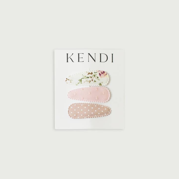 Colored Organics 3-Pack Hair Clip Set in Pink Polka Colored Organics 3-Pack Hair Clip Set in Pink Polka