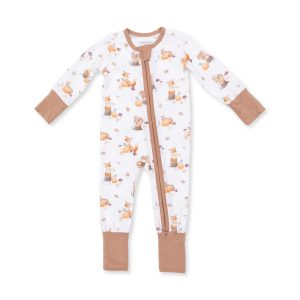 Angel Dear Woodland Animals with Pumpkins Bamboo Convertible Romper Angel Dear Woodland Animals with Pumpkins Bamboo Convertible Romper