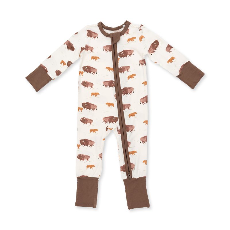 Angel Dear American Buffalo Bamboo Convertible Romper Angel Dear American Buffalo Bamboo Convertible Romper