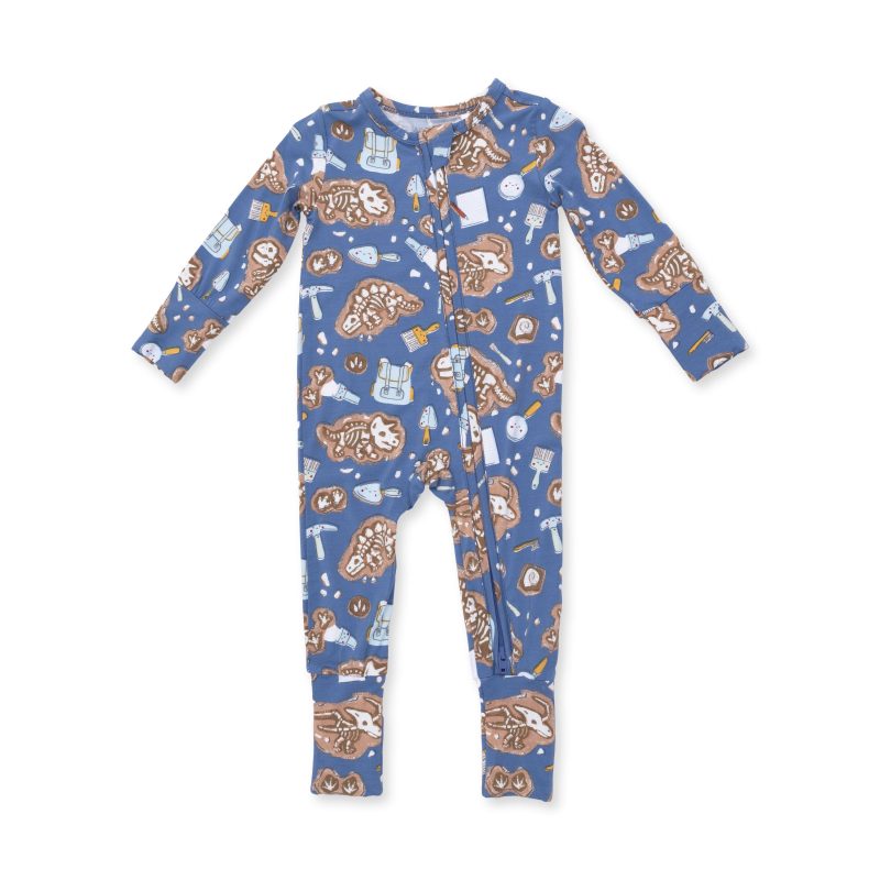 Glow in the Dark Dino Dig Bamboo Convertible Romper from Angel Dear Glow in the Dark Dino Dig Bamboo Convertible Romper from Angel Dear