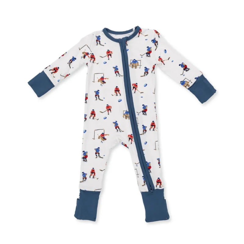 126-F26-HPL_01 Angel Dear Hockey Players Bamboo Convertible Romper