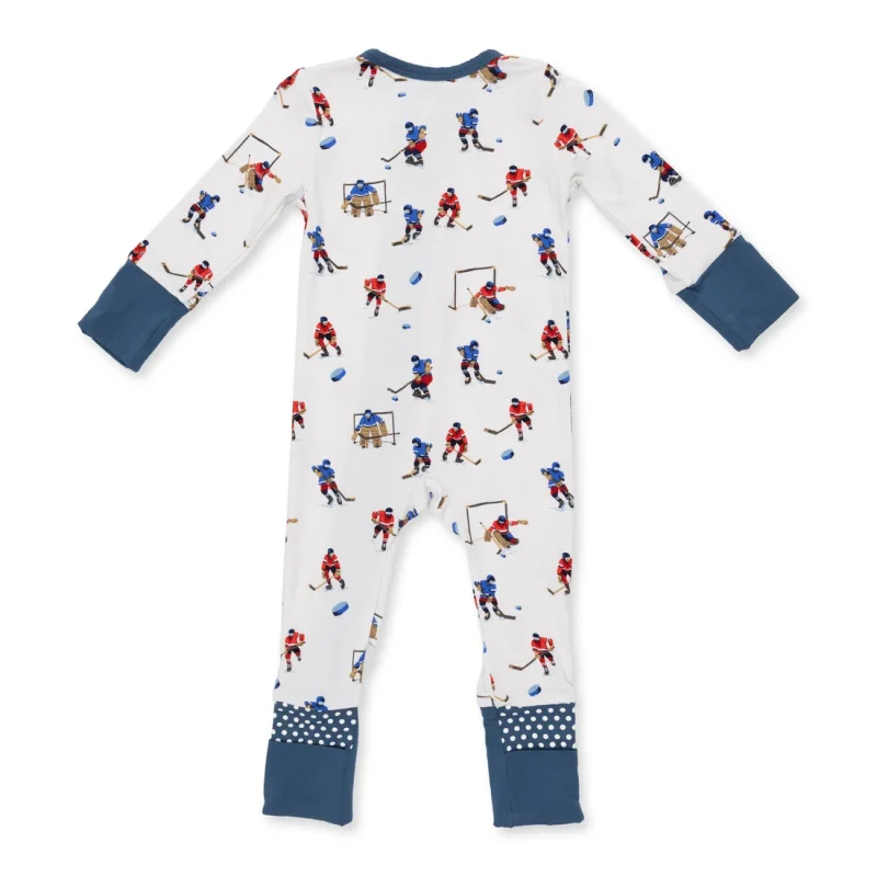 126-F26-HPL_02 Angel Dear Hockey Players Bamboo Convertible Romper