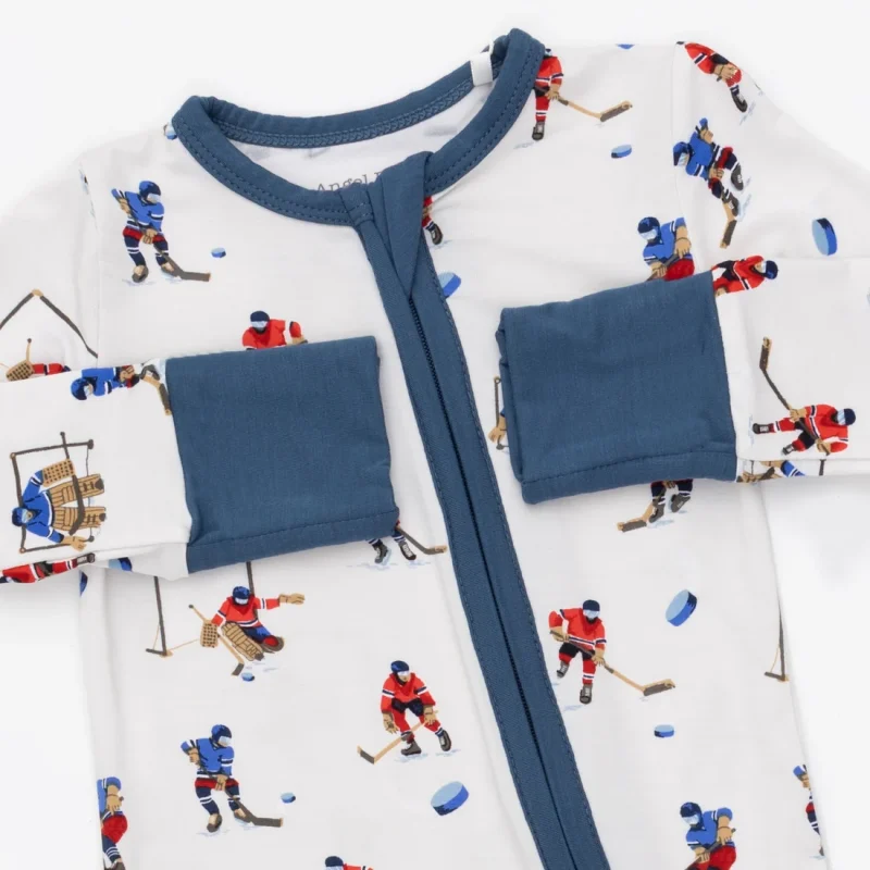 126-F26-HPL_03 Angel Dear Hockey Players Bamboo Convertible Romper