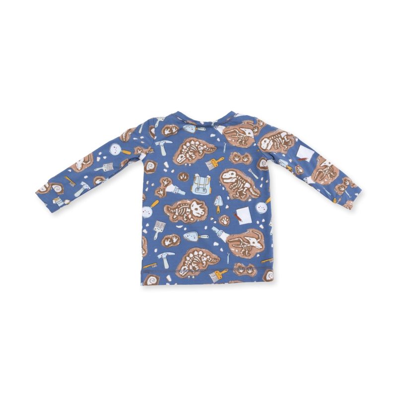 Glow in the Dark Dino Dig Bamboo Long Sleeve Loungewear Set from Angel Dear Glow in the Dark Dino Dig Bamboo Long Sleeve Loungewear Set from Angel Dear