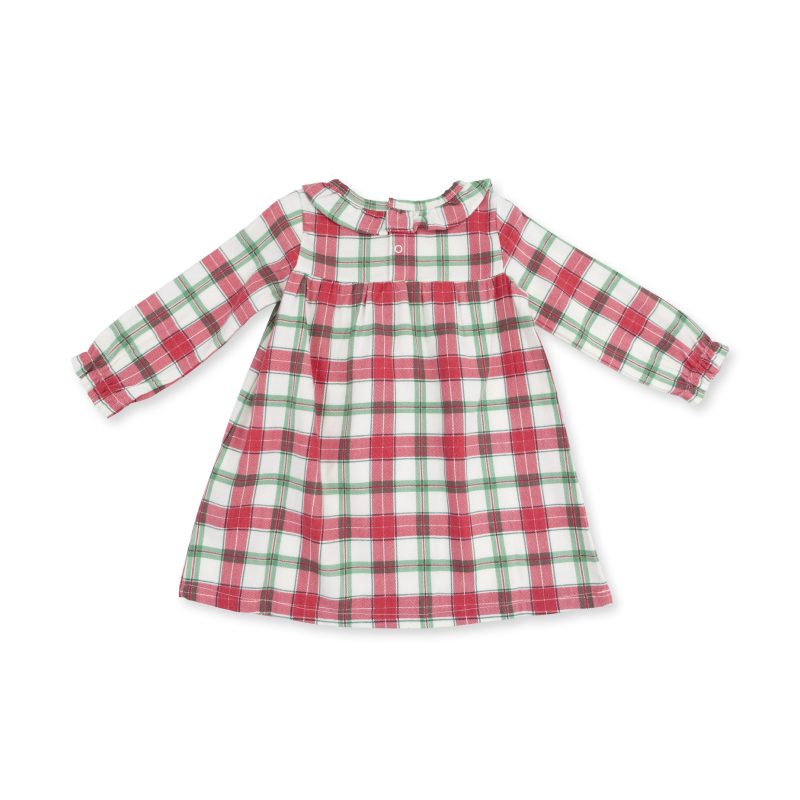 Holiday Plaid Flannel Long Sleeve Gown with Ruffle Collar Holiday Plaid Flannel Long Sleeve Gown with Ruffle Collar