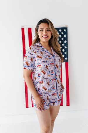 Kiki + Lulu Happy 250th America! Womens Bamboo Short Lounge Set Kiki + Lulu Happy 250th America! Womens Bamboo Short Lounge Set