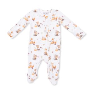 Angel Dear Woodland Animals with Pumpkins Bamboo Zipper Footie Angel Dear Woodland Animals with Pumpkins Bamboo Zipper Footie