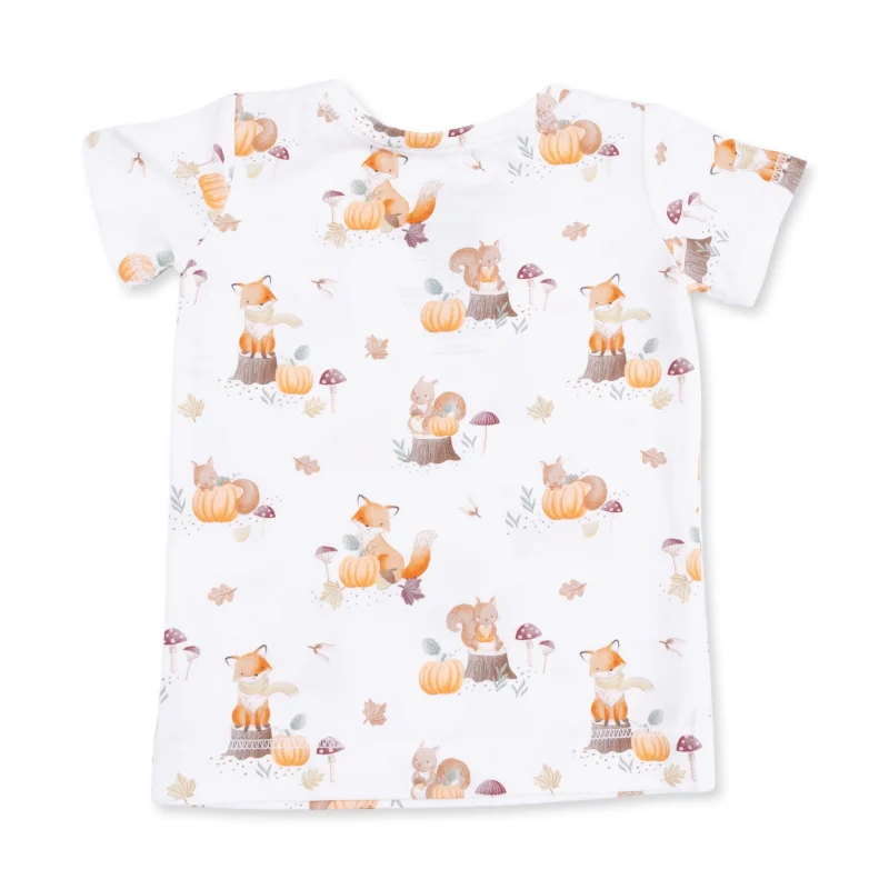 8a920a71be31c3575d83c1d5636b30224f897660cc54676e45dc7ef3bf72f0ea Angel Dear Woodland Animals with Pumpkins Bamboo Short Sleeve Loungewear Set