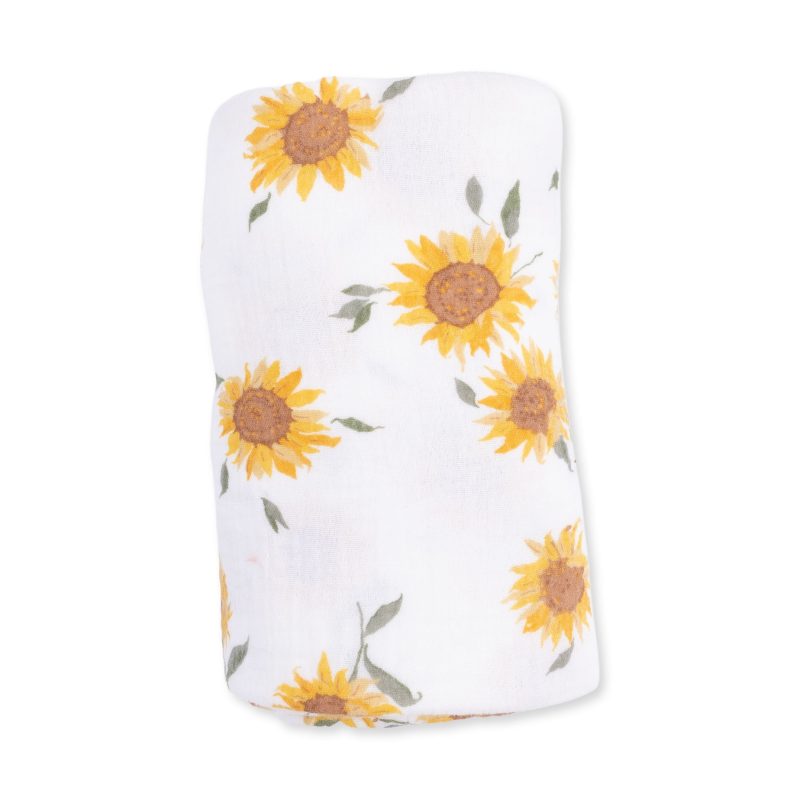 Baby Sunflower Organic Cotton Swaddle Blanket made by Angel Dear Baby Sunflower Organic Cotton Swaddle Blanket made by Angel Dear