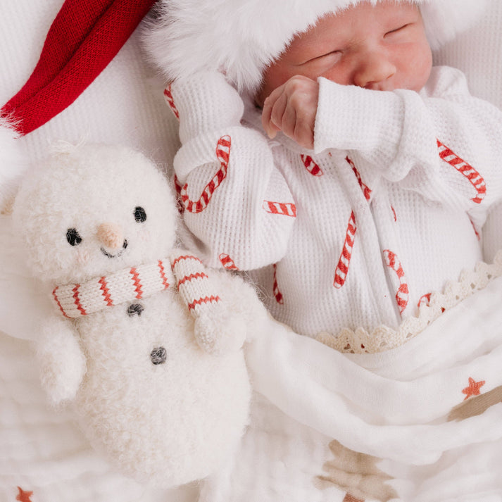 Baby Snowman Candy Cane Scarf available at Blossom Baby Snowman Candy Cane Scarf available at Blossom