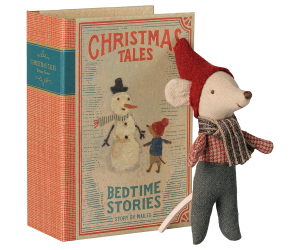 Maileg Christmas Mouse Baby in Book Maileg Christmas Mouse Baby in Book