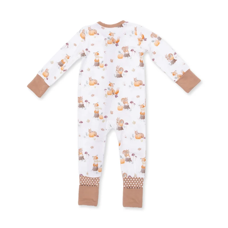 Angel Dear Woodland Animals with Pumpkins Bamboo Convertible Romper
