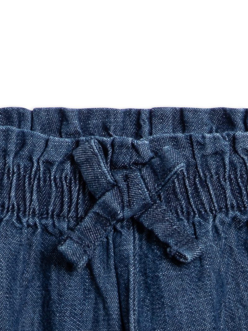 Rumi Chambray Ruffle Waist Wide Leg Pant Rumi Chambray Ruffle Waist Wide Leg Pant