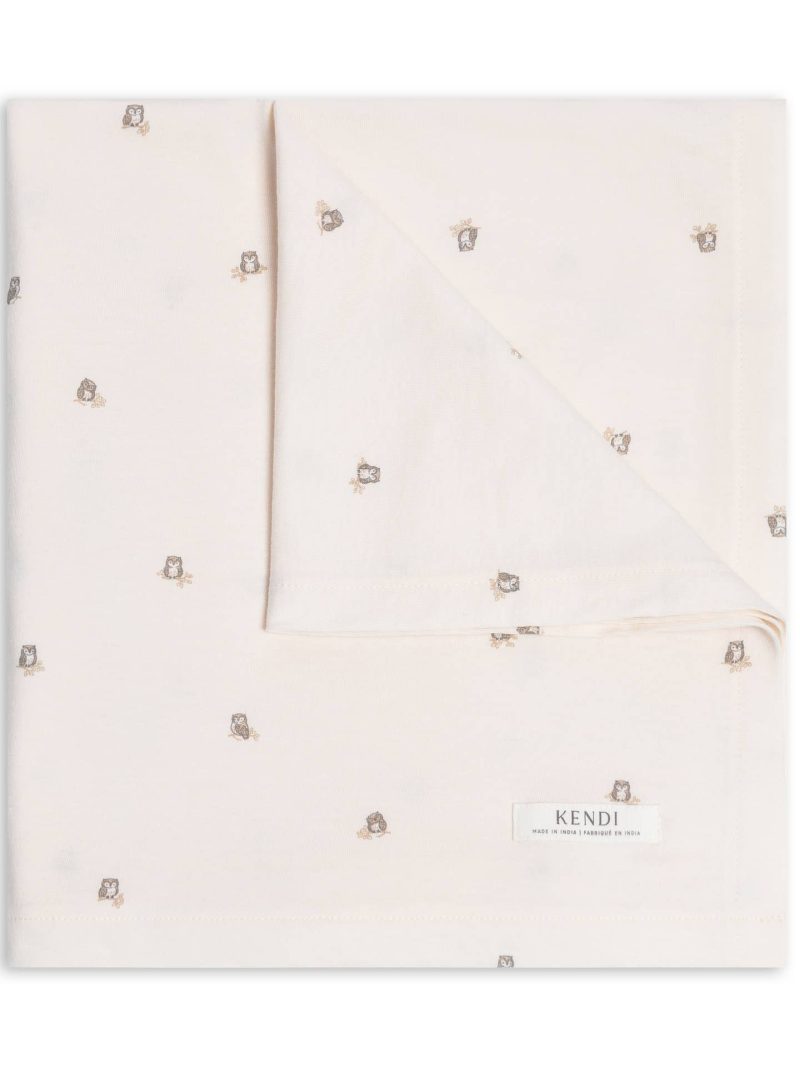 Colored Organics Swaddle Blanket in Owl