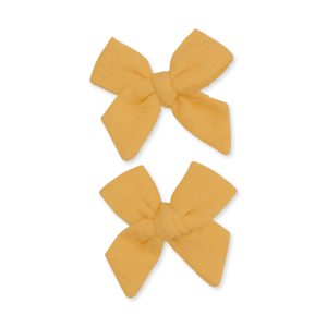 Angel Dear Solid Muslin Sunflower 2 Pack Bow Clips Angel Dear Solid Muslin Sunflower 2 Pack Bow Clips