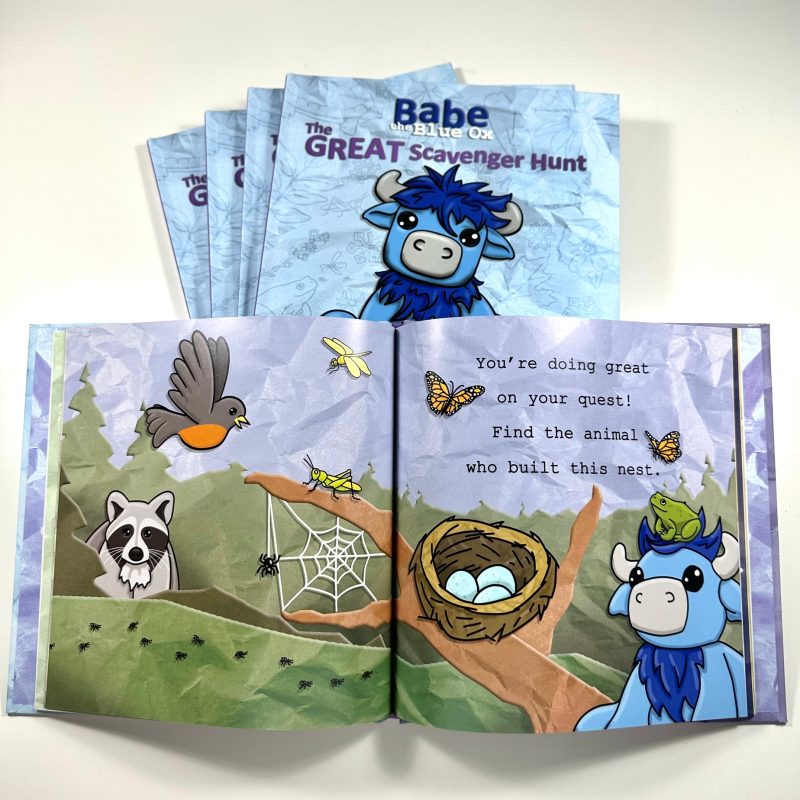 Babe the Blue Ox: the Great Scavenger Hunt Hardcover Book made by Christopher Straub Babe the Blue Ox: the Great Scavenger Hunt Hardcover Book made by Christopher Straub
