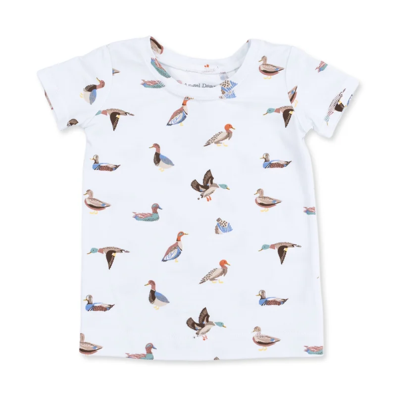 f8ea8209f4a7c8c8427dc12b7b604a454c7f8076df76e8de5ae628a02031199c Angel Dear American Ducks Bamboo Short Sleeve Loungewear Set