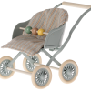 Stroller in Blue for Baby Mouse from Maileg
