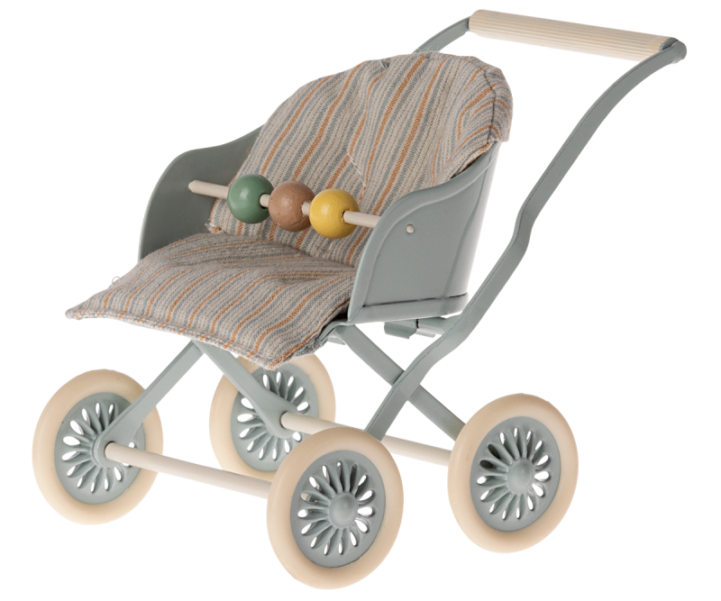 Stroller in Blue for Baby Mouse from Maileg