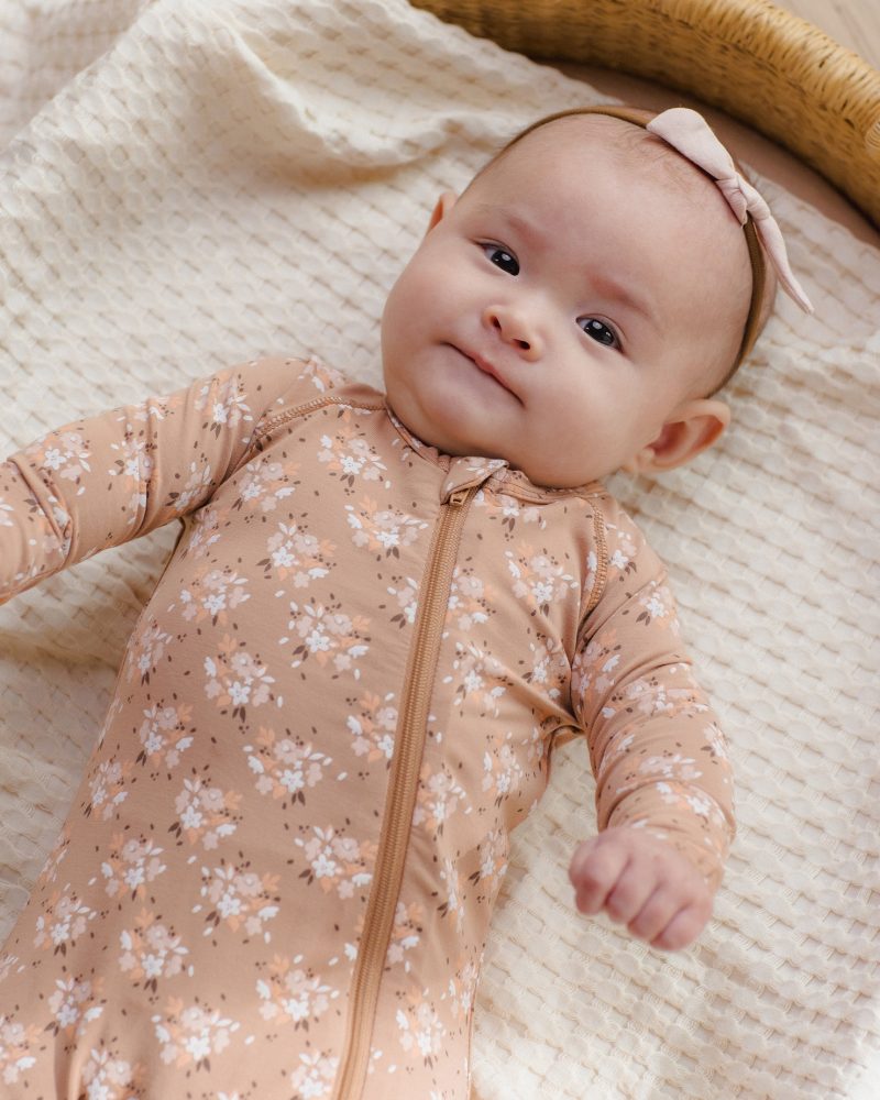 Bamboo Zip Footie Fall Floral from Quincy Mae