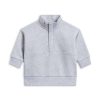 Colored Organics Jae Fleece Blocked Half Zip Pullover in Heather Grey