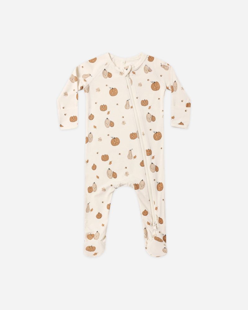 Bamboo Zip Footie Harvest Friends available at Blossom