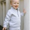 Jae Fleece Blocked Half Zip Pullover in Heather Grey from Colored Organics
