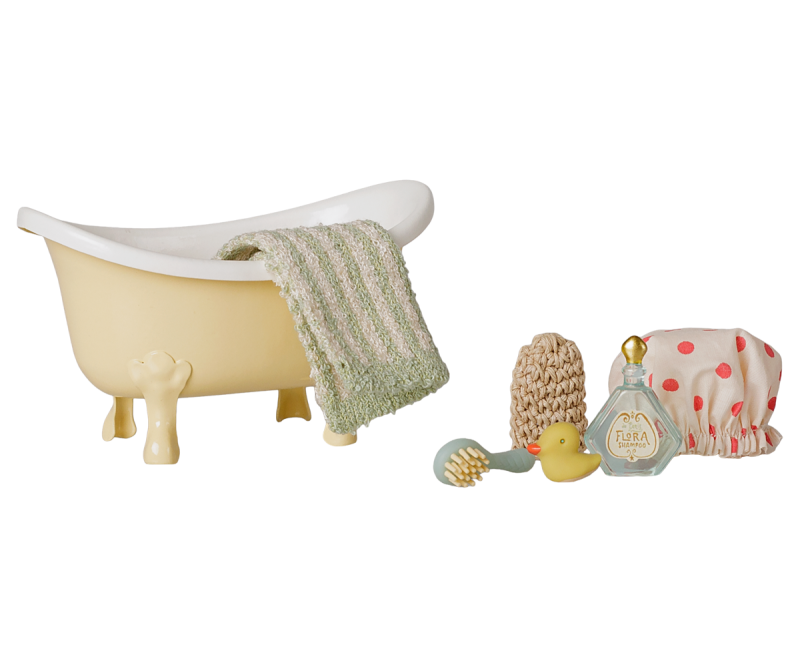 Maileg Bathtub Set in Yellow for Mouse Yellow