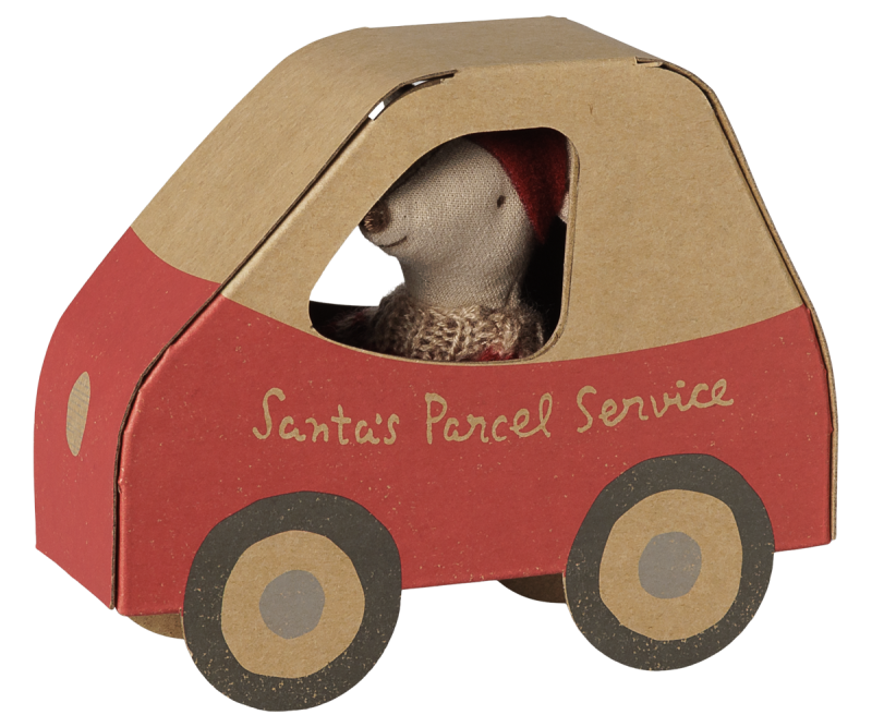 Christmas Mouse Little Sister In Car Box from Maileg Christmas Mouse Little Sister In Car Box from Maileg